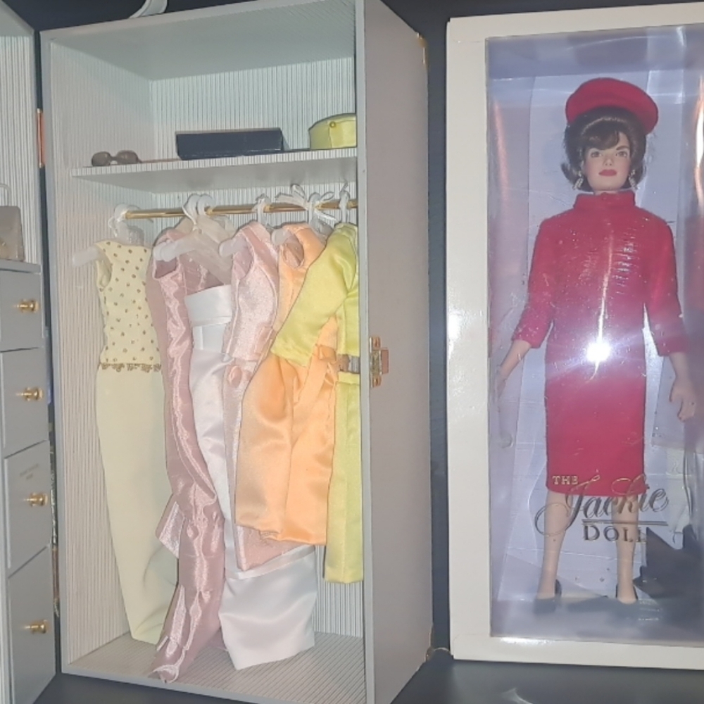 Jackie doll and wardrobe closet full of new outfits and more